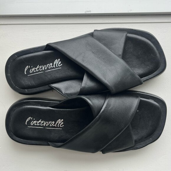 L'Intervalle Black Sandals - Picture 2 of 3